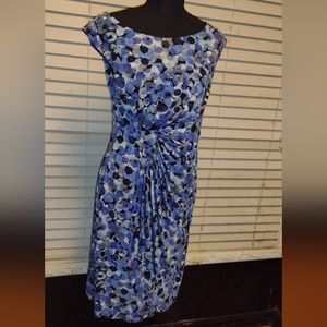 Connected print blue/white pullover dress Sz 10P